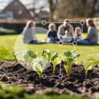 Intra Συλλεκτικό Ξύλινο Παζλ Plywood 4mm - Ομάδα ανθρώπων που κηπουρεύουν στο ανοιχτό πεδίο Σε Ξύλινο Κουτί - Διαστάσεις: 10x10 cm – 25 κομμάτια - Image 1