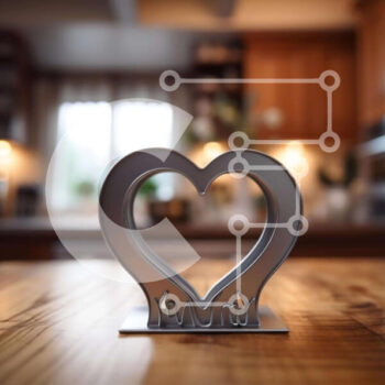 Intra Συλλεκτικό Ξύλινο Παζλ Plywood  4mm - Μεταλλικό γλυπτό σε σχήμα καρδιάς στο τραπέζι της κουζίνας Σε Ξύλινο Κουτί - Διαστάσεις Puzzle: 10x10 cm – 25 κομμάτια - Image 1