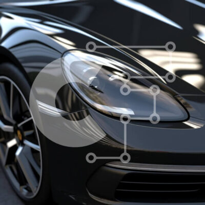 Intra Συλλεκτικό Ξύλινο Παζλ Plywood  4mm - Μαύρο σπορ αυτοκίνητο σε κίνηση με αναμμένους προβολείς Σε Ξύλινο Κουτί - Διαστάσεις Puzzle: 10x10 cm – 25 κομμάτια - Image 1