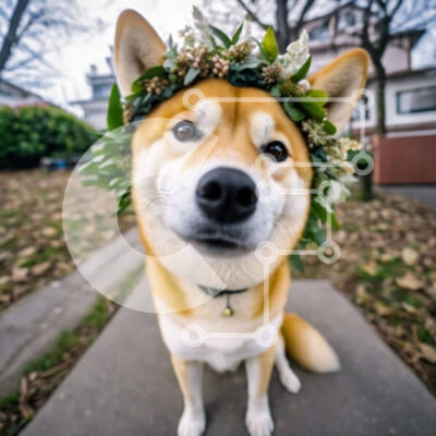 Intra Συλλεκτικό Ξύλινο Παζλ Plywood 4mm - Σκύλος Shih Tzu με διακοσμητικό στεφάνι Σε Ξύλινο Κουτί - Διαστάσεις: 10x10 cm – 25 κομμάτια - Image 1