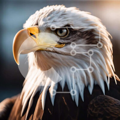 Intra Συλλεκτικό Ξύλινο Παζλ Plywood  4mm - Μεγαλοπρεπές Πορτρέτο Αετού Σε Ξύλινο Κουτί - Διαστάσεις: 10x10 cm – 25 κομμάτια - Image 1