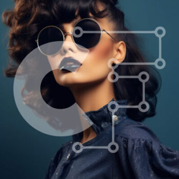 Intra Συλλεκτικό Ξύλινο Παζλ Plywood  4mm - Πορτρέτο μόδας: Γυναίκα με γυαλιά ηλίου και μαύρο κραγιόν Σε Ξύλινο Κουτί - Διαστάσεις Puzzle: 10x10 cm – 25 κομμάτια - Image 1