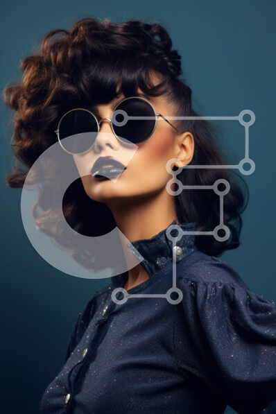 Intra Συλλεκτικό Ξύλινο Παζλ Plywood  4mm - Πορτρέτο μόδας: Γυναίκα με γυαλιά ηλίου και μαύρο κραγιόν Σε Ξύλινο Κουτί - Διαστάσεις Puzzle: 10x10 cm – 25 κομμάτια