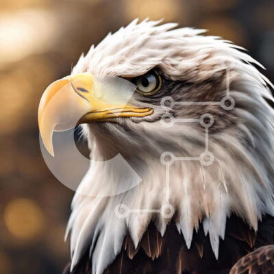 Intra Συλλεκτικό Ξύλινο Παζλ Plywood  4mm - Κοντινό πλάνο του κεφαλιού ενός αετού με ανοιχτό ράμφος Σε Ξύλινο Κουτί - Διαστάσεις: 10x10 cm – 25 κομμάτια - Image 1