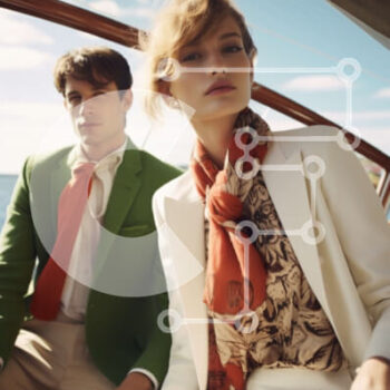 Intra Συλλεκτικό Ξύλινο Παζλ Plywood  4mm - Ζευγάρι σε μια βάρκα με ασορτί ρούχα Σε Ξύλινο Κουτί - Διαστάσεις Puzzle: 10x10 cm – 25 κομμάτια - Image 1