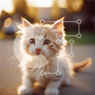 Intra Συλλεκτικό Ξύλινο Παζλ Plywood  4mm - Περίεργο γατάκι που κοιτάζει επίμονα την κάμερα Σε Ξύλινο Κουτί - Διαστάσεις: 10x10 cm – 25 κομμάτια - Image 1