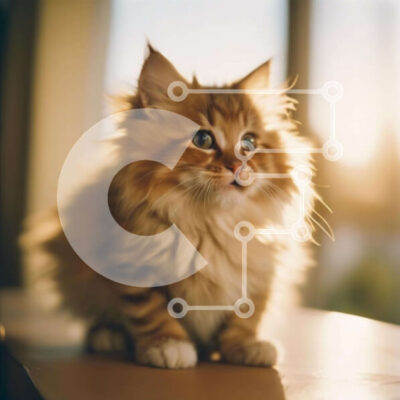 Intra Συλλεκτικό Ξύλινο Παζλ Plywood 4mm - Curious Orange Cat από το Ανοιχτό παράθυρο Σε Ξύλινο Κουτί - Διαστάσεις: 10x10 cm – 25 κομμάτια - Image 1