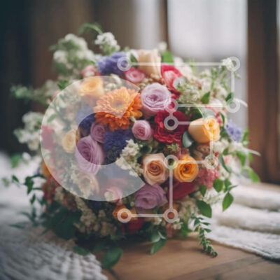 Intra Συλλεκτικό Ξύλινο Παζλ Plywood  4mm - Ζωντανό μπουκέτο λουλούδια σε Vintage τραπέζι Σε Ξύλινο Κουτί - Διαστάσεις: 10x10 cm – 25 κομμάτια - Image 1