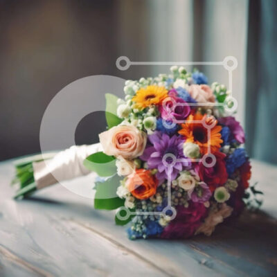 Intra Συλλεκτικό Ξύλινο Παζλ Plywood  4mm - Πολύχρωμο μπουκέτο λουλουδιών για ειδικές περιστάσεις Σε Ξύλινο Κουτί - Διαστάσεις: 10x10 cm – 25 κομμάτια - Image 1