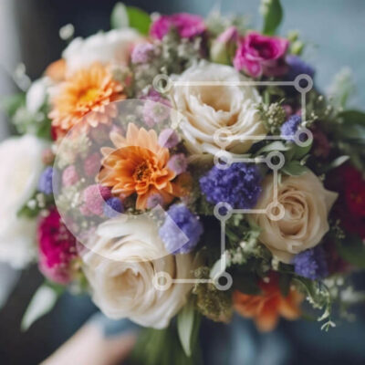 Intra Συλλεκτικό Ξύλινο Παζλ Plywood  4mm - Πολύχρωμο μπουκέτο λουλουδιών που κρατιέται στο χέρι Σε Ξύλινο Κουτί - Διαστάσεις: 10x10 cm – 25 κομμάτια - Image 1