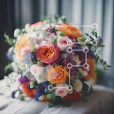 Intra Συλλεκτικό Ξύλινο Παζλ Plywood 4mm - Πολύχρωμο μπουκέτο λουλουδιών σε τραπέζι από παράθυρο Σε Ξύλινο Κουτί - Διαστάσεις: 10x10 cm – 25 κομμάτια - Image 1