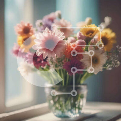 Intra Συλλεκτικό Ξύλινο Παζλ Plywood  4mm - Γυάλινο βάζο με φρέσκα λουλούδια δίπλα στο παράθυρο Σε Ξύλινο Κουτί - Διαστάσεις: 10x10 cm – 25 κομμάτια - Image 1