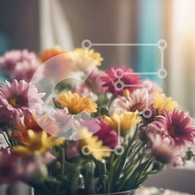 Intra Συλλεκτικό Ξύλινο Παζλ Plywood  4mm - Πολύχρωμα λουλούδια σε βάζο από ανοιχτό παράθυρο Σε Ξύλινο Κουτί - Διαστάσεις: 10x10 cm – 25 κομμάτια - Image 1