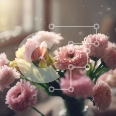 Intra Συλλεκτικό Ξύλινο Παζλ Plywood  4mm - Βάζο με ροζ και κίτρινα λουλούδια μπροστά από ένα ανοιχτό παράθυρο Σε Ξύλινο Κουτί - Διαστάσεις: 10x10 cm – 25 κομμάτια - Image 1