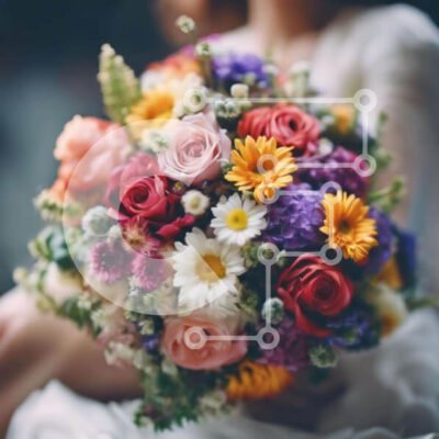 Intra Συλλεκτικό Ξύλινο Παζλ Plywood  4mm - Πολύχρωμο μπουκέτο λουλούδια για ειδικές περιστάσεις Σε Ξύλινο Κουτί - Διαστάσεις: 10x10 cm – 25 κομμάτια - Image 1