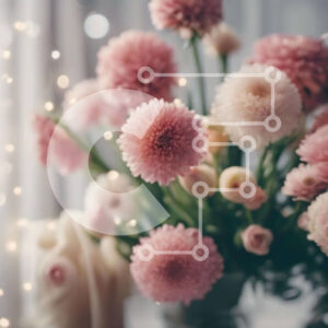 Intra Συλλεκτικό Ξύλινο Παζλ Plywood  4mm - Βάζο με ροζ και λευκά λουλούδια μπροστά από το κομψά φωτισμένο παράθυρο Σε Ξύλινο Κουτί - Διαστάσεις: 10x10 cm – 25 κομμάτια