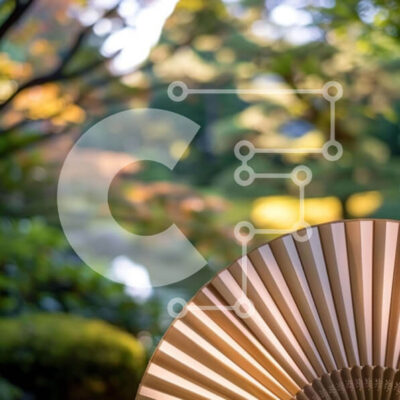 Intra Συλλεκτικό Ξύλινο Παζλ Plywood  4mm - Βεντάλια εμπνευσμένη από την Ασία σε φυσικό περιβάλλον Σε Ξύλινο Κουτί - Διαστάσεις Puzzle: 10x10 cm – 25 κομμάτια - Image 1