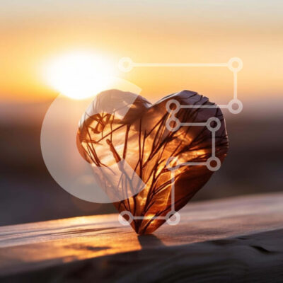 Intra Συλλεκτικό Ξύλινο Παζλ Plywood  4mm - Γυάλινο γλυπτό σε σχήμα καρδιάς σε εξωτερικό πάγκο Σε Ξύλινο Κουτί - Διαστάσεις: 10x10 cm – 25 κομμάτια - Image 1