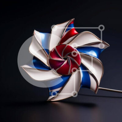 Intra Συλλεκτικό Ξύλινο Παζλ Plywood  4mm - Κόκκινο, λευκό και μπλε τροχό σε μαύρο φόντο Σε Ξύλινο Κουτί - Διαστάσεις Puzzle: 10x10 cm – 25 κομμάτια - Image 1