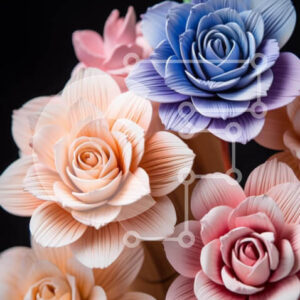 Intra Συλλεκτικό Ξύλινο Παζλ Plywood  4mm - Πολύχρωμα πλαστικά λουλούδια σε βάζο Σε Ξύλινο Κουτί - Διαστάσεις: 10x10 cm – 25 κομμάτια