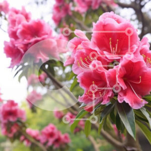 Intra Συλλεκτικό Ξύλινο Παζλ Plywood  4mm - Συστάδα ροζ λουλουδιών σε κλαδιά δέντρων Σε Ξύλινο Κουτί - Διαστάσεις: 10x10 cm – 25 κομμάτια