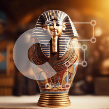 Intra Συλλεκτικό Ξύλινο Παζλ Plywood  4mm - Αρχαία αιγυπτιακή τεφροδόχος με το σχήμα του Φαραώ Σε Ξύλινο Κουτί - Διαστάσεις Puzzle: 10x10 cm – 25 κομμάτια - Image 1