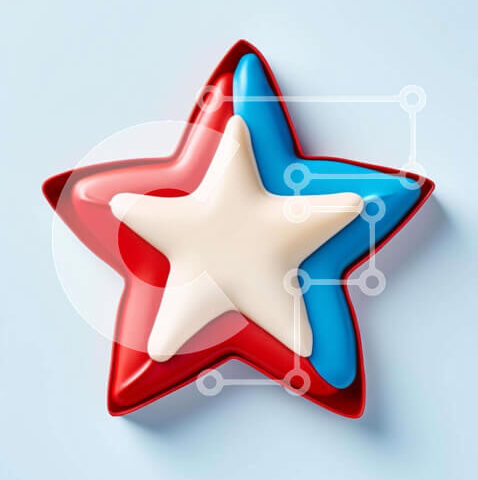 Intra Συλλεκτικό Ξύλινο Παζλ Plywood  4mm - Πατριωτικός κόφτης μπισκότων σε σχήμα αστεριού Σε Ξύλινο Κουτί - Διαστάσεις Puzzle: 10x10 cm – 25 κομμάτια - Image 1