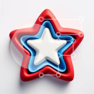 Intra Συλλεκτικό Ξύλινο Παζλ Plywood  4mm - Πατριωτικό καλούπι σε σχήμα αστεριού Σε Ξύλινο Κουτί - Διαστάσεις Puzzle: 10x10 cm – 25 κομμάτια