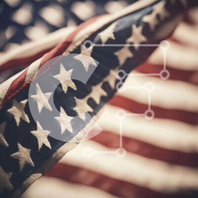 Intra Συλλεκτικό Ξύλινο Παζλ Plywood  4mm - Φόντο αμερικανικής σημαίας με αστέρια και ρίγες Σε Ξύλινο Κουτί - Διαστάσεις Puzzle: 10x10 cm – 25 κομμάτια - Image 1