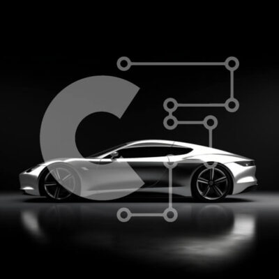 Intra Συλλεκτικό Ξύλινο Παζλ Plywood  4mm - Κομψό ασημί σπορ αυτοκίνητο σε μαύρο φόντο Σε Ξύλινο Κουτί - Διαστάσεις Puzzle: 10x10 cm – 25 κομμάτια - Image 1