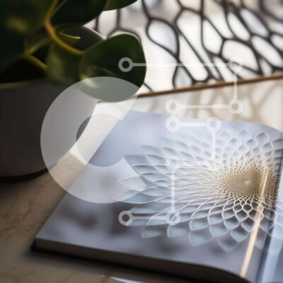 Intra Συλλεκτικό Ξύλινο Παζλ Plywood  4mm - Επιτραπέζια διάταξη με ανοιχτό βιβλίο και φυτό σε γλάστρα Σε Ξύλινο Κουτί - Διαστάσεις Puzzle: 10x10 cm – 25 κομμάτια - Image 1