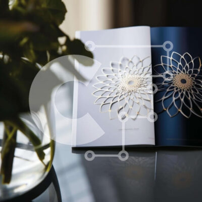 Intra Συλλεκτικό Ξύλινο Παζλ Plywood  4mm - Ανοιχτό βιβλίο με σχέδιο λουλουδιών Σε Ξύλινο Κουτί - Διαστάσεις: 10x10 cm – 25 κομμάτια - Image 1