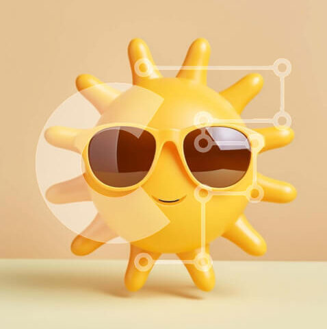 Intra Συλλεκτικό Ξύλινο Παζλ Plywood 4mm - Χαρούμενο ειδώλιο ηλίου με γυαλιά ηλίου Σε Ξύλινο Κουτί - Διαστάσεις Puzzle: 10x10 cm – 25 κομμάτια - Image 1