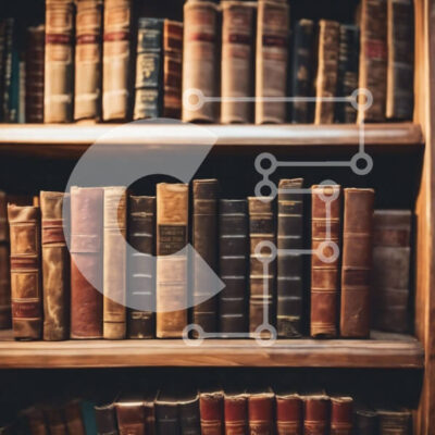 Intra Συλλεκτικό Ξύλινο Παζλ Plywood  4mm - Vintage Ξύλινη Βιβλιοθήκη με παλιά βιβλία Σε Ξύλινο Κουτί - Διαστάσεις Puzzle: 10x10 cm – 25 κομμάτια - Image 1