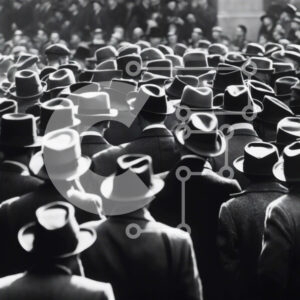 Intra Συλλεκτικό Ξύλινο Παζλ Plywood  4mm - Ομάδα ανδρών που φορούν καπέλα Σε Ξύλινο Κουτί - Διαστάσεις Puzzle: 10x10 cm – 25 κομμάτια