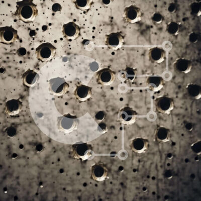 Intra Συλλεκτικό Ξύλινο Παζλ Plywood 4mm - Μεταλλικός τοίχος με τρύπες από σφαίρες Σε Ξύλινο Κουτί - Διαστάσεις Puzzle: 10x10 cm – 25 κομμάτια - Image 1