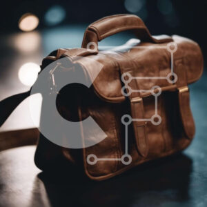 Intra Συλλεκτικό Ξύλινο Παζλ Plywood  4mm - Καφέ δερμάτινη τσάντα στο τραπέζι Σε Ξύλινο Κουτί - Διαστάσεις: 10x10 cm – 25 κομμάτια