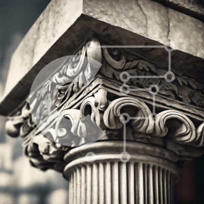 Intra Συλλεκτικό Ξύλινο Παζλ Plywood  4mm - Κοντινό πλάνο περίτεχνης στήλης Σε Ξύλινο Κουτί - Διαστάσεις Puzzle: 10x10 cm – 25 κομμάτια - Image 1