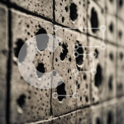 Intra Συλλεκτικό Ξύλινο Παζλ Plywood  4mm - Τοίχος με τρύπες Σε Ξύλινο Κουτί - Διαστάσεις Puzzle: 10x10 cm – 25 κομμάτια - Image 1