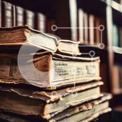 Intra Συλλεκτικό Ξύλινο Παζλ Plywood  4mm - Παλαιά βιβλία στοίβα σε ράφια Σε Ξύλινο Κουτί - Διαστάσεις Puzzle: 10x10 cm – 25 κομμάτια - Image 1