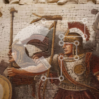 Intra Συλλεκτικό Ξύλινο Παζλ Plywood  4mm - Μωσαϊκό Ρωμαίων Στρατιωτών Σε Ξύλινο Κουτί - Διαστάσεις Puzzle: 10x10 cm – 25 κομμάτια - Image 1