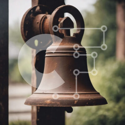 Intra Συλλεκτικό Ξύλινο Παζλ Plywood  4mm - Σκουριασμένο κουδούνι σε ξύλινο στύλο Σε Ξύλινο Κουτί - Διαστάσεις: 10x10 cm – 25 κομμάτια - Image 1