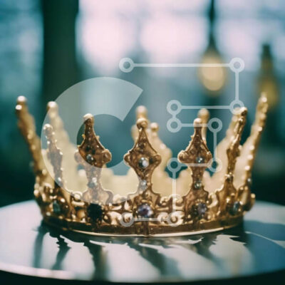 Intra Συλλεκτικό Ξύλινο Παζλ Plywood 4mm - Χρυσό στέμμα στο τραπέζι μπροστά από το ανοιχτό παράθυρο Σε Ξύλινο Κουτί - Διαστάσεις: 10x10 cm – 25 κομμάτια - Image 1