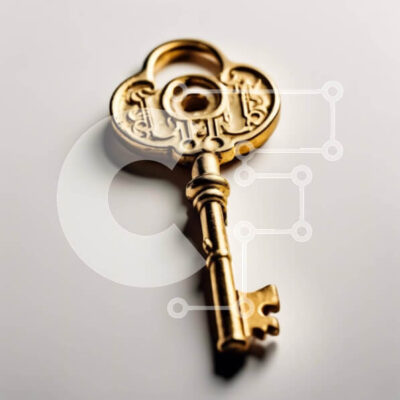 Intra Συλλεκτικό Ξύλινο Παζλ Plywood 4mm - Χρυσό κλειδί σε λευκή επιφάνεια Σε Ξύλινο Κουτί - Διαστάσεις: 10x10 cm – 25 κομμάτια - Image 1