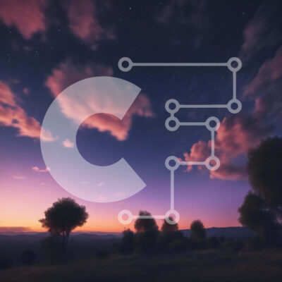 Intra Συλλεκτικό Ξύλινο Παζλ Plywood  4mm - Τοπίο με δέντρα, σύννεφα και αστέρια Σε Ξύλινο Κουτί - Διαστάσεις: 10x10 cm – 25 κομμάτια - Image 1