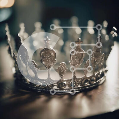 Intra Συλλεκτικό Ξύλινο Παζλ Plywood  4mm - Ασημένιο στέμμα σε παλιό ξύλινο τραπέζι Σε Ξύλινο Κουτί - Διαστάσεις: 10x10 cm – 25 κομμάτια - Image 1