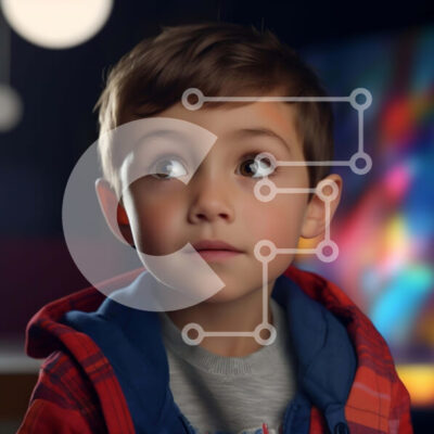 Intra Συλλεκτικό Ξύλινο Παζλ Plywood  4mm - Νεαρό αγόρι που κοιτάζει ψηλά στην κάμερα Σε Ξύλινο Κουτί - Διαστάσεις Puzzle: 10x10 cm – 25 κομμάτια - Image 1