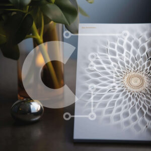 Intra Συλλεκτικό Ξύλινο Παζλ Plywood  4mm - Ανοιχτό βιβλίο με σχέδιο λουλουδιών και ασημένια αντικείμενα Σε Ξύλινο Κουτί - Διαστάσεις: 10x10 cm – 25 κομμάτια