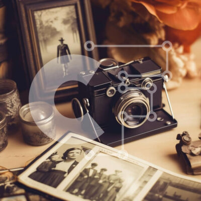 Intra Συλλεκτικό Ξύλινο Παζλ Plywood  4mm - Εκλεκτής ποιότητας σκηνή φωτογραφικών μηχανών και φωτογραφιών με πλαίσιο Σε Ξύλινο Κουτί - Διαστάσεις Puzzle: 10x10 cm – 25 κομμάτια - Image 1