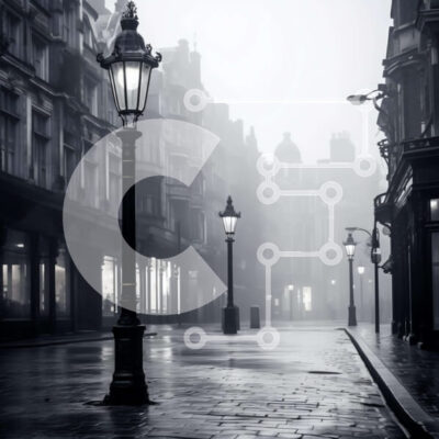 Intra Συλλεκτικό Ξύλινο Παζλ Plywood  4mm - Οδός της πόλης με φανοστάτες και κτίρια Σε Ξύλινο Κουτί - Διαστάσεις Puzzle: 10x10 cm – 25 κομμάτια - Image 1